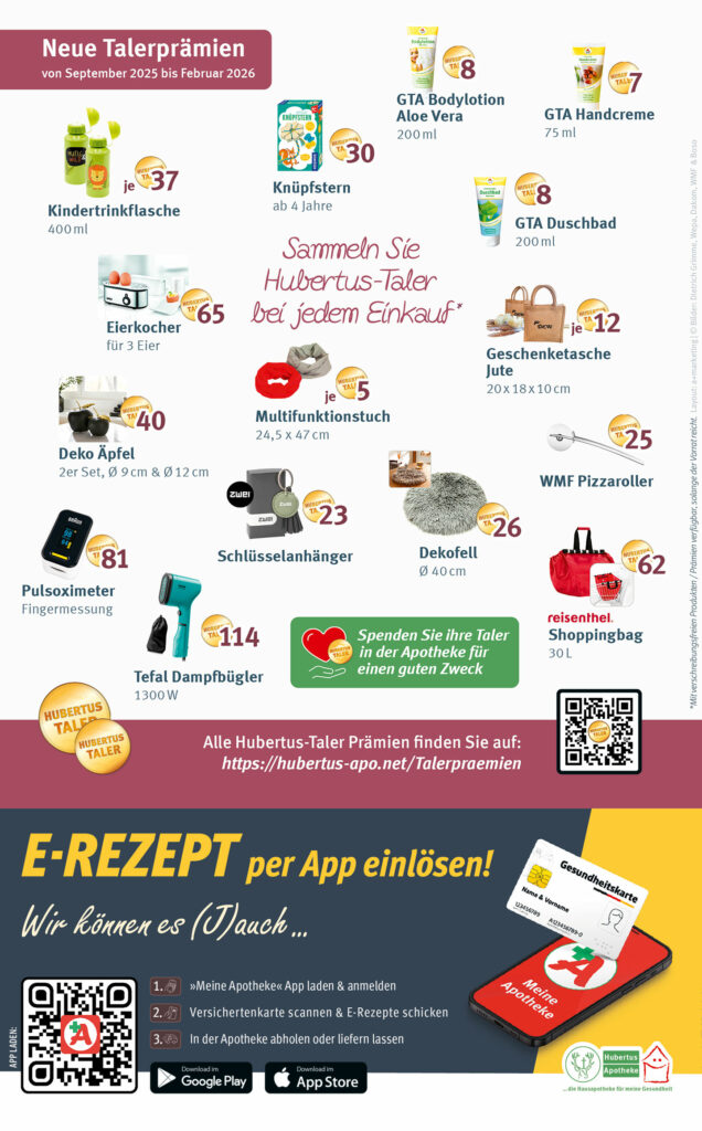 Talerprämien Hubertus Apotheke Flyer 2